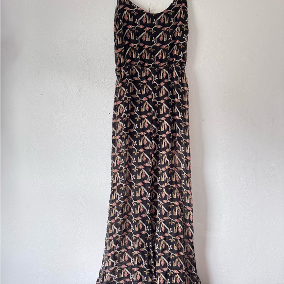 Anthropologie Dolan Rolakan Pink & Black Pattern Silk Jumpsuit Sz small - Picture 4 of 14